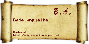 Bade Angyalka névjegykártya